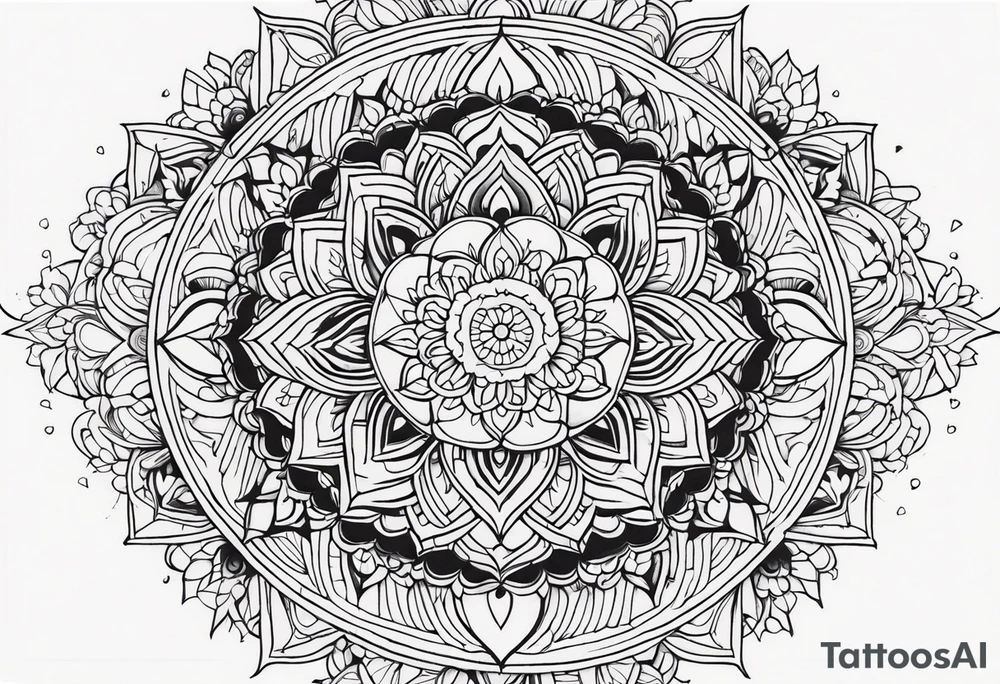 male mandala Knee tattoo in fall colors tattoo idea