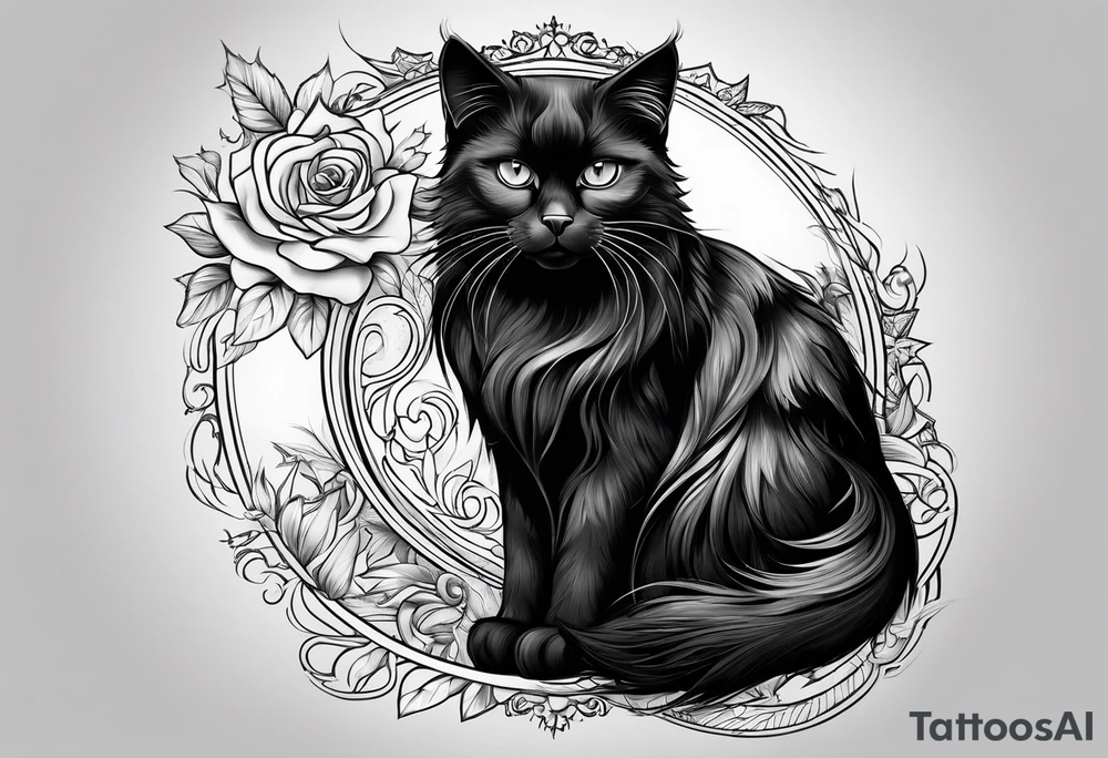 black cat tattoo idea