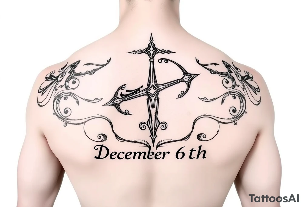 Sexy Sagittarius December 6th name genesis tattoo idea