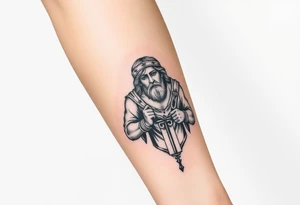 San Judas on forearm tattoo idea
