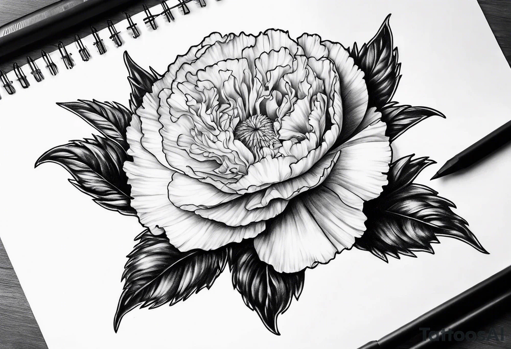 Carnation with
 moon tattoo idea