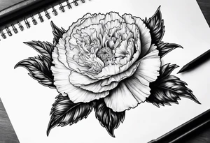 Carnation with
 moon tattoo idea
