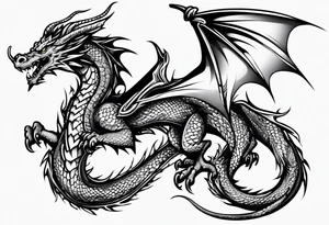 Full image of a angry dragon tattoo idea