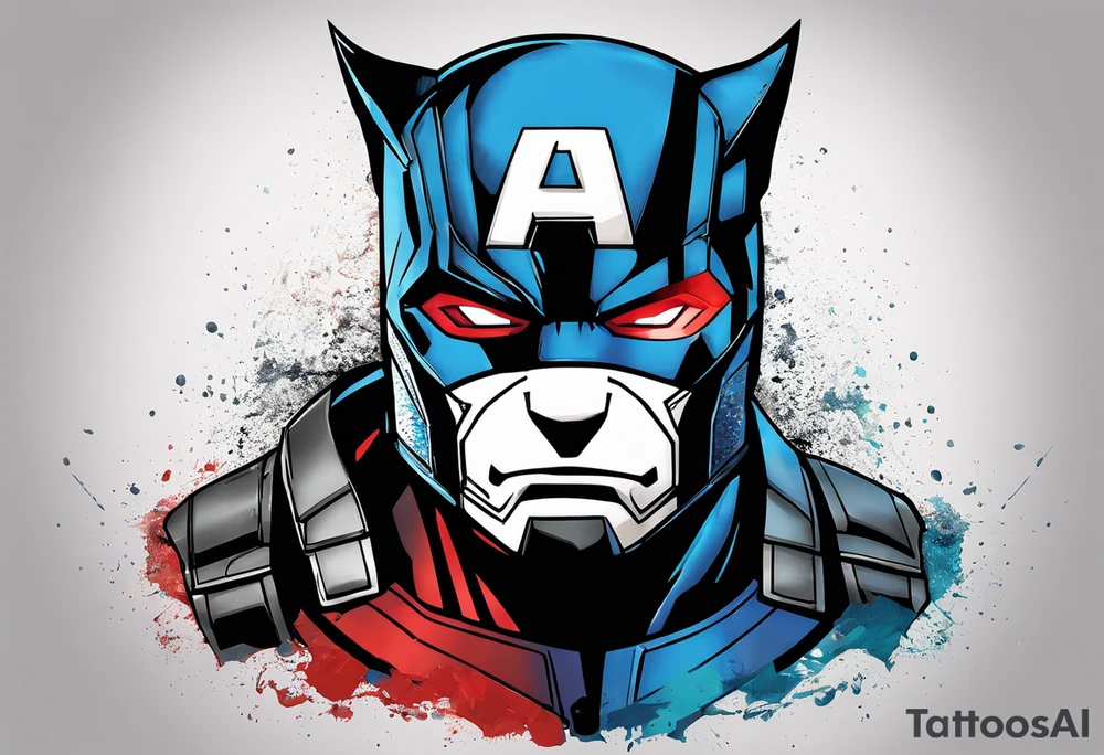I want to change Avengers Team characters with animals. Hulk will be Badger, Thor will be Alpha Grey Wolf, Captain America will be Bull, Iron Man will be Canary, Black Widow will be Axolotl, Hawk Eye will be Sudan Plated Lizard and Nick Fury will be Cat. tattoo idea