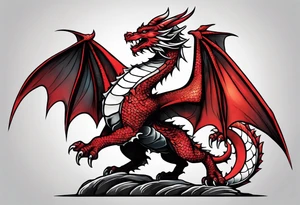 Standing Welsh dragon tattoo idea