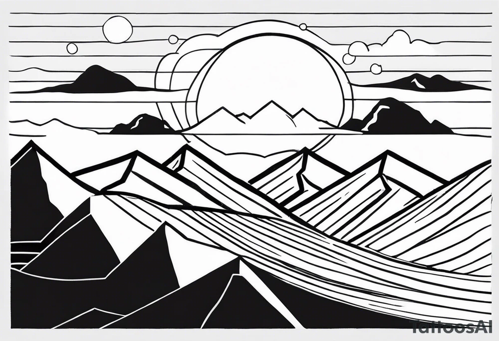 Sunset Over Mountains tattoo idea