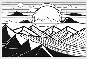 Sunset Over Mountains tattoo idea