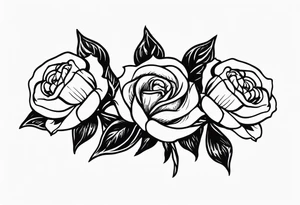 Four roses with a banner tattoo idea