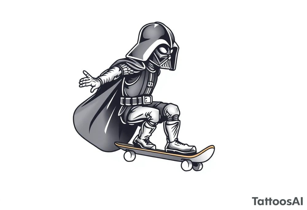 Skateboarding Darth Vader tattoo idea
