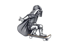 Skateboarding Darth Vader tattoo idea