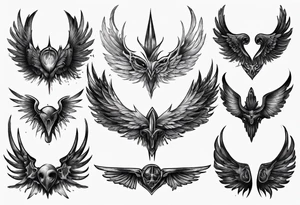 mysterious dark wings tattoo idea