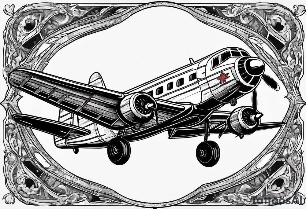 Wide tattoo airplane tattoo idea
