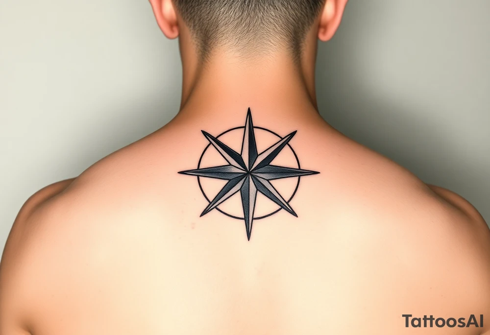 Double layered Compass rose tattoo idea