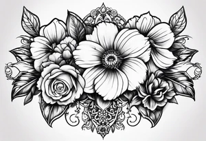 Chain on flowers tattoo idea