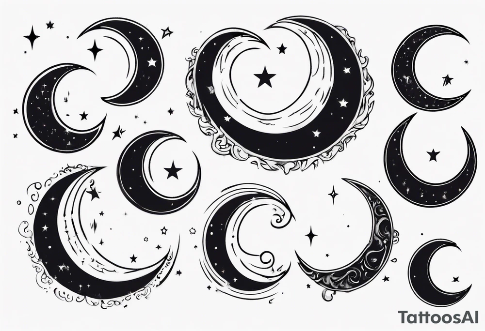 crying crescent moon tattoo idea