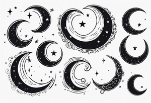 crying crescent moon tattoo idea