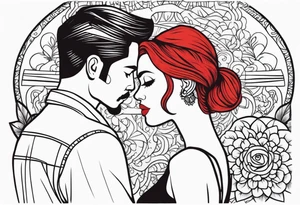 Couple's tattoos red head and mexican tattoo idea