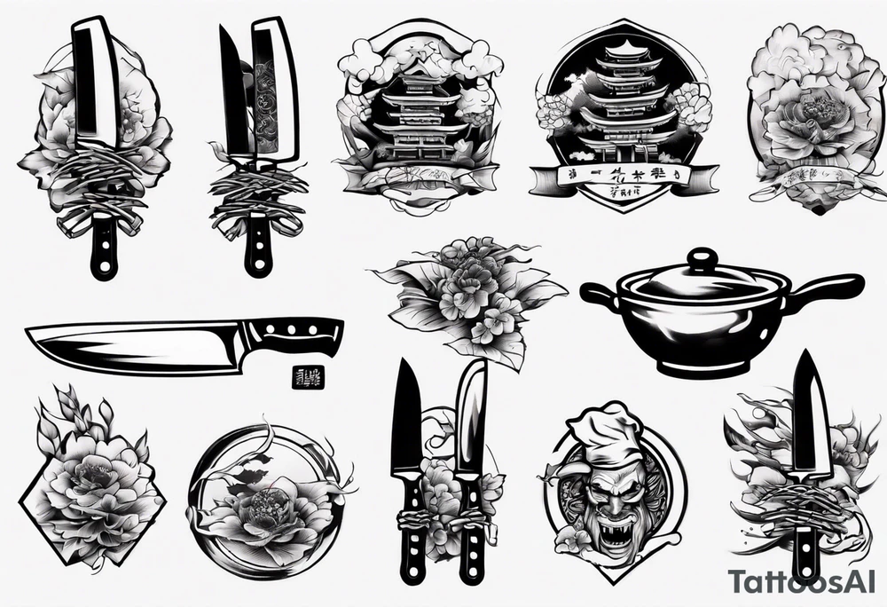 Japanese Chef Knife tattoo idea