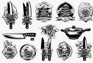 Japanese Chef Knife tattoo idea