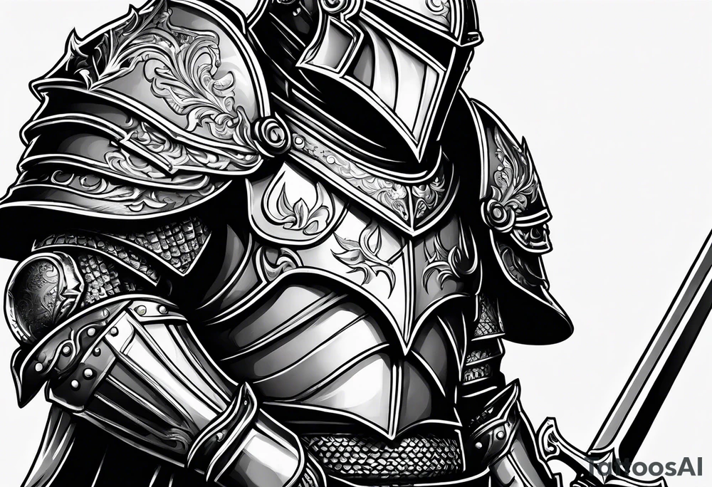 knight with heavy armor tattoo idea