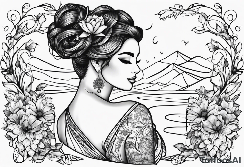 Short quote about self love in cursive tattoo idea