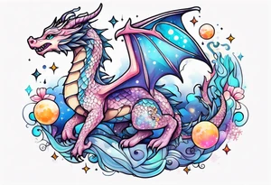 Constellation, dragon kawaii young ,snowflake tattoo idea