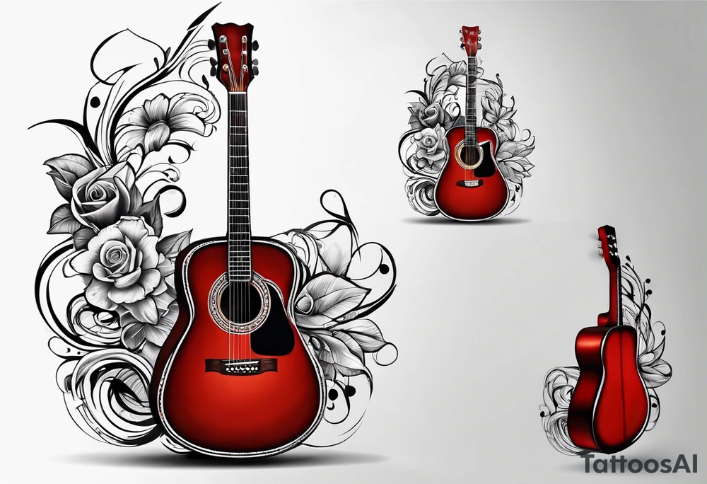 Acoustic Guitar tattoo idea