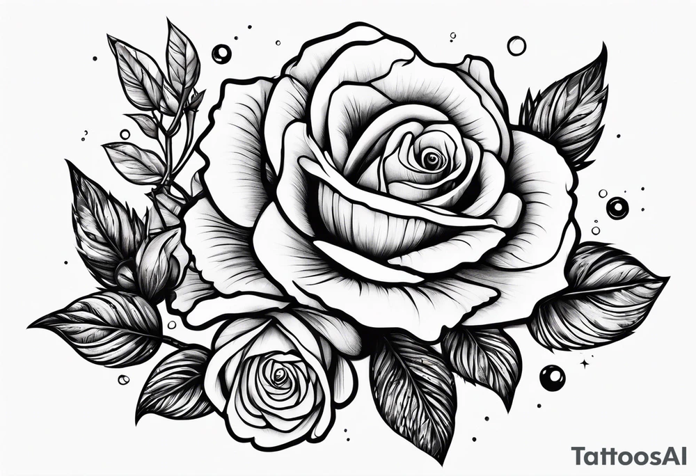 Mountain, rose and dessert tattoo idea