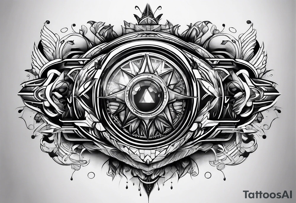 Futuristic design with letters eegj tattoo idea
