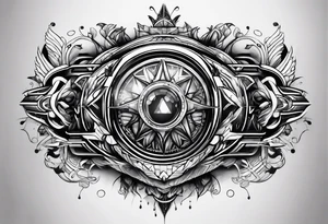 Futuristic design with letters eegj tattoo idea