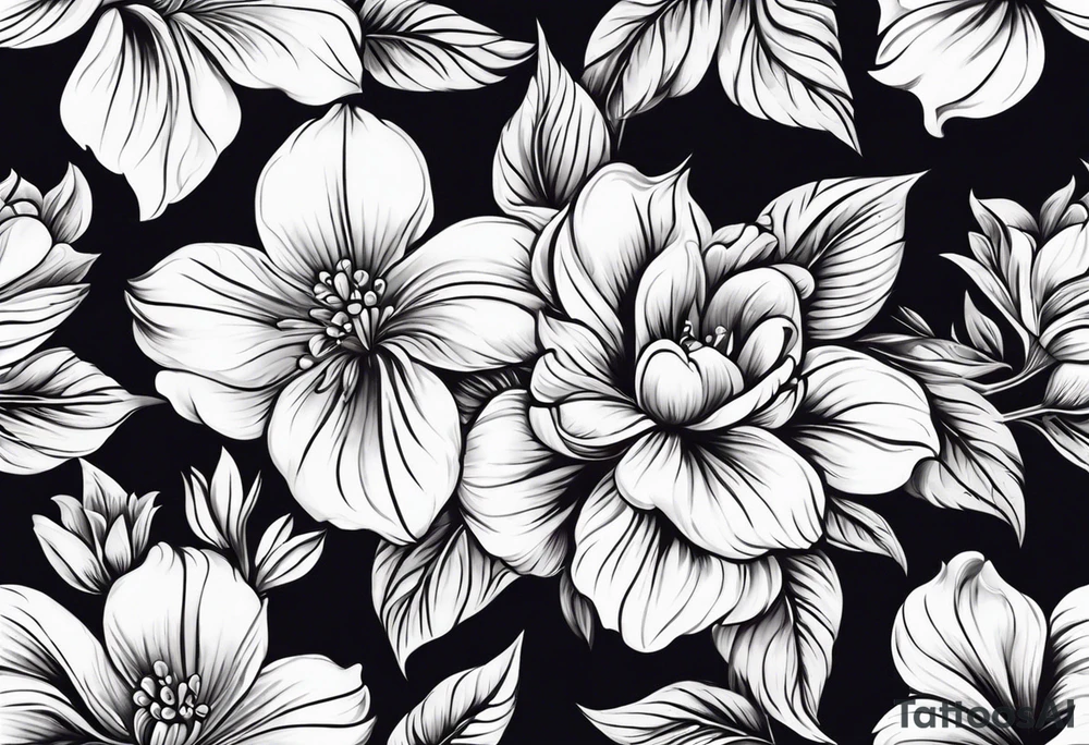 flower, cross tattoo idea