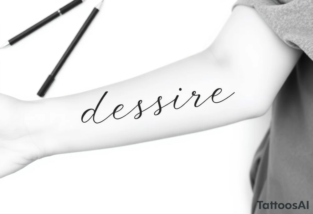 Forearm tattoo that goes along with the word desire tattoo idea