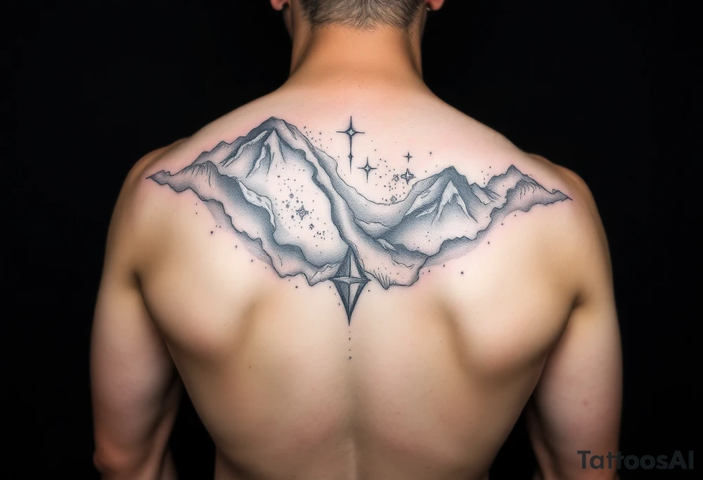 cover up tattoo of the milky way that covers the upper portion of the back tattoo idea