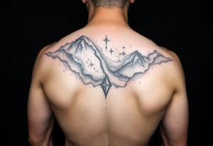 cover up tattoo of the milky way that covers the upper portion of the back tattoo idea