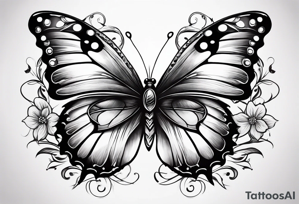 dainty, butterfly whimsical tattoo idea