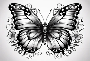 dainty, butterfly whimsical tattoo idea