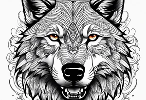 wolf growling tattoo idea