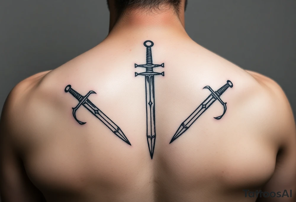Virgo and sagittarius three swords tattoo idea