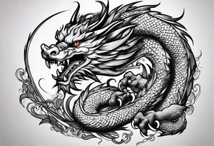 japanese dragon climbing tattoo idea