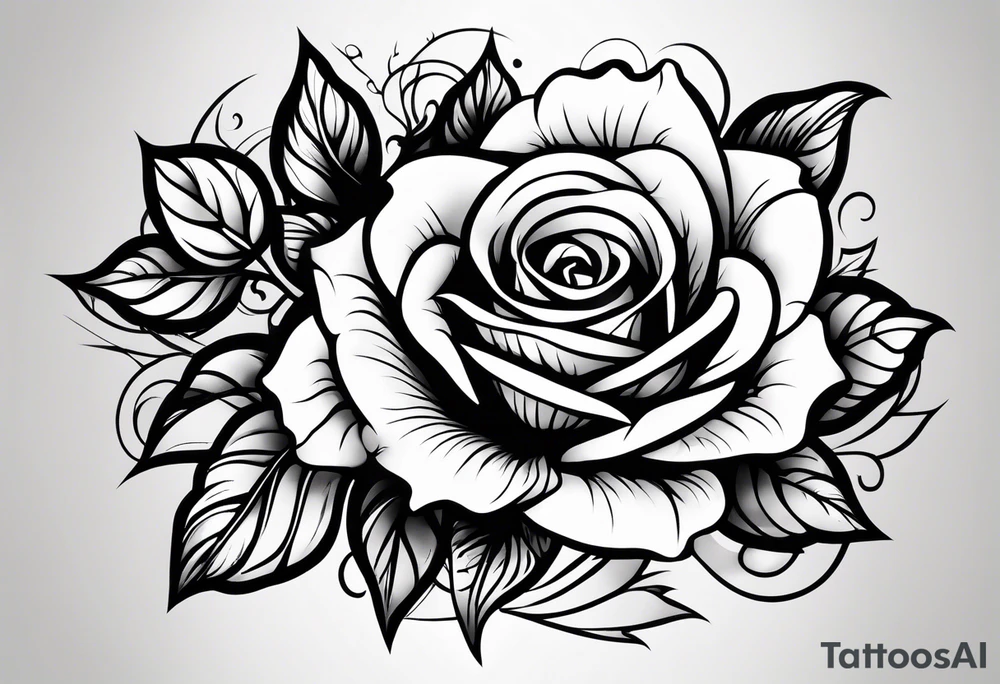 Gothic rose tattoo idea