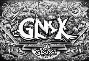 street art graffiti with the words "GenX OG" tattoo idea