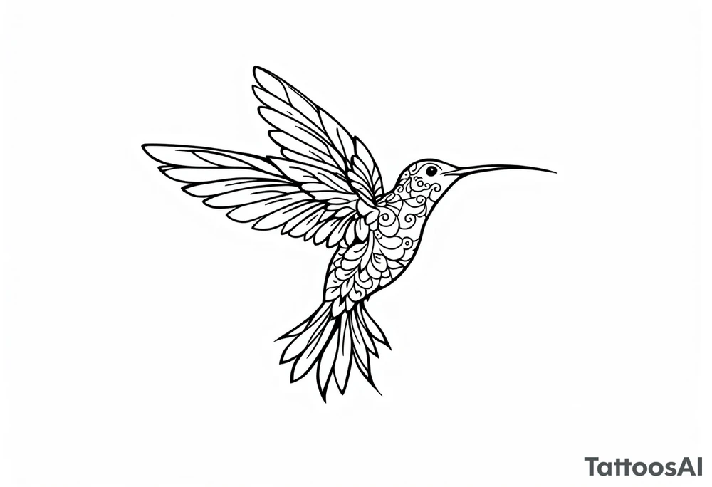 Neo traditional hummingbird tattoo idea