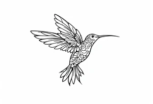 Neo traditional hummingbird tattoo idea