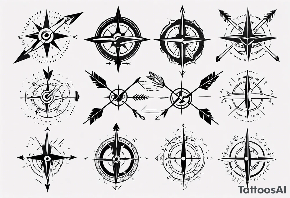 arrow with compass tattoo idea