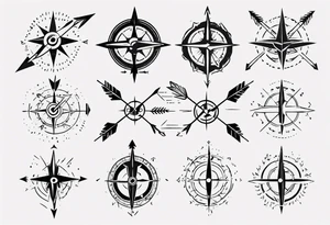 arrow with compass tattoo idea