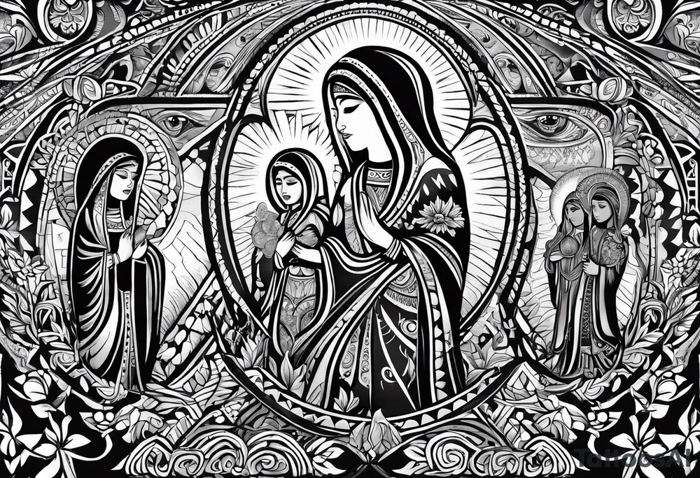 Pacific Northwest
Mexican American inspiration. Shadow of Family of four. Add faith and God, Crosses tattoo idea