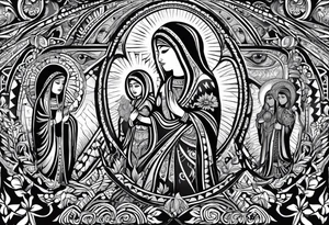 Pacific Northwest
Mexican American inspiration. Shadow of Family of four. Add faith and God, Crosses tattoo idea