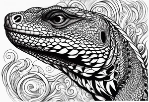 Aboriginal style goanna on forearm tattoo idea