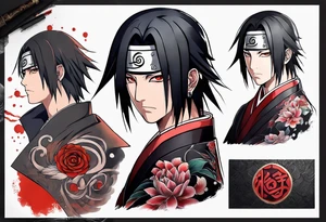 Tatto with Itachi and his mangekyou tattoo idea