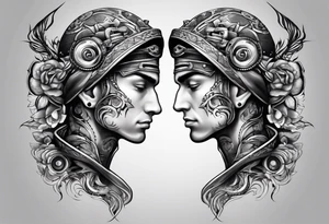 little symbol for male twins on ankles tattoo idea